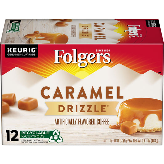 Folgers Buttery Caramel Artificially Flavored Coffee 12 K-Cup Pods