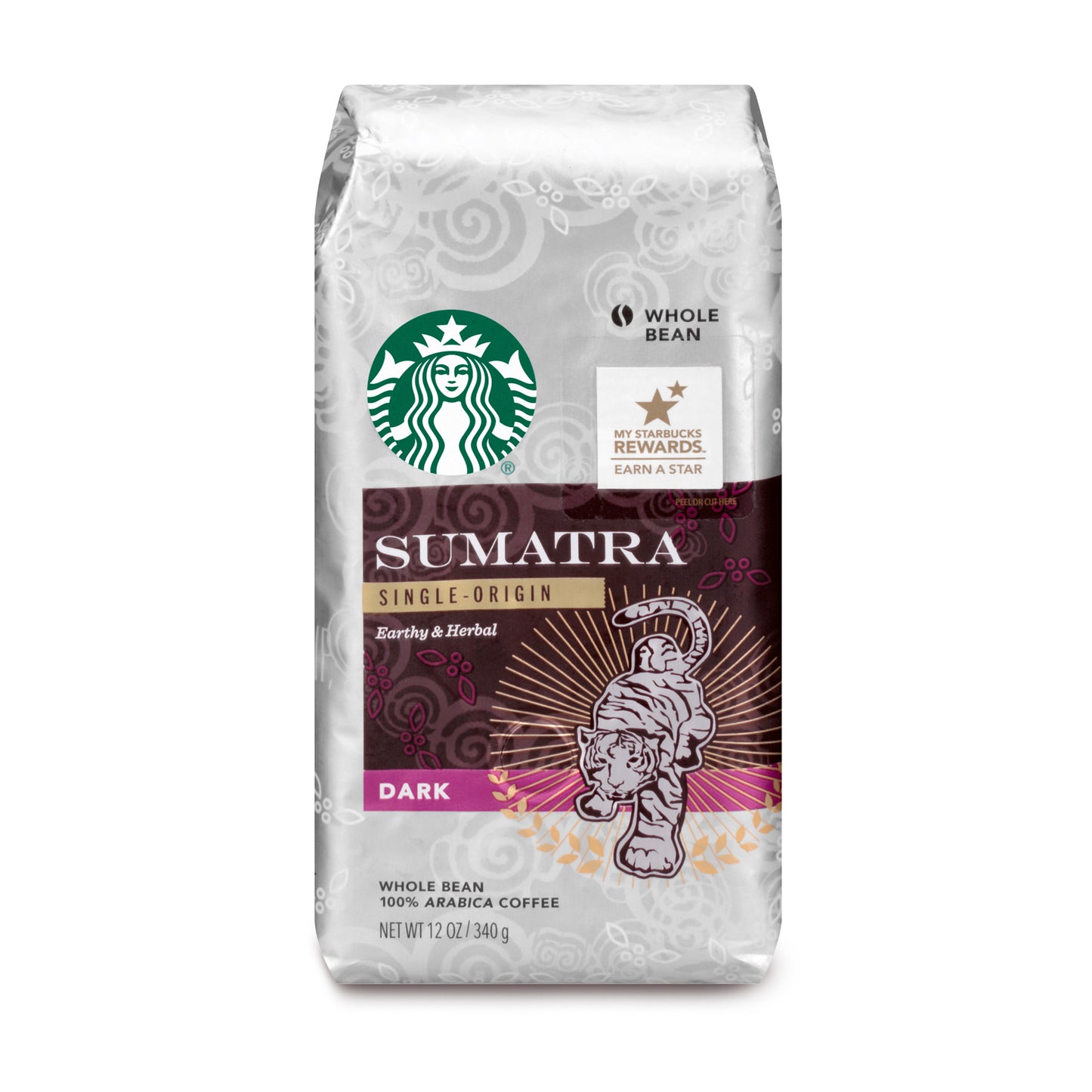 Starbucks Sumatra Whole Bean Coffee Dark Roast 12 Oz