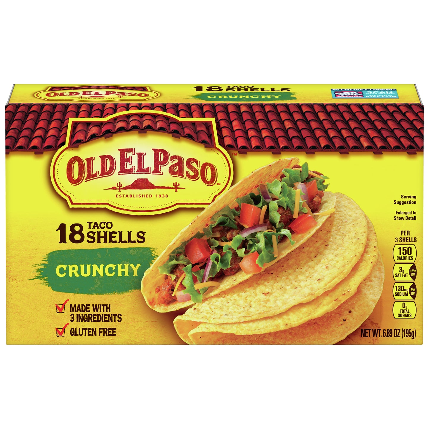 Old El Paso Crunchy Taco Shells Gluten-Free 18 Ct. 6.89 Oz.