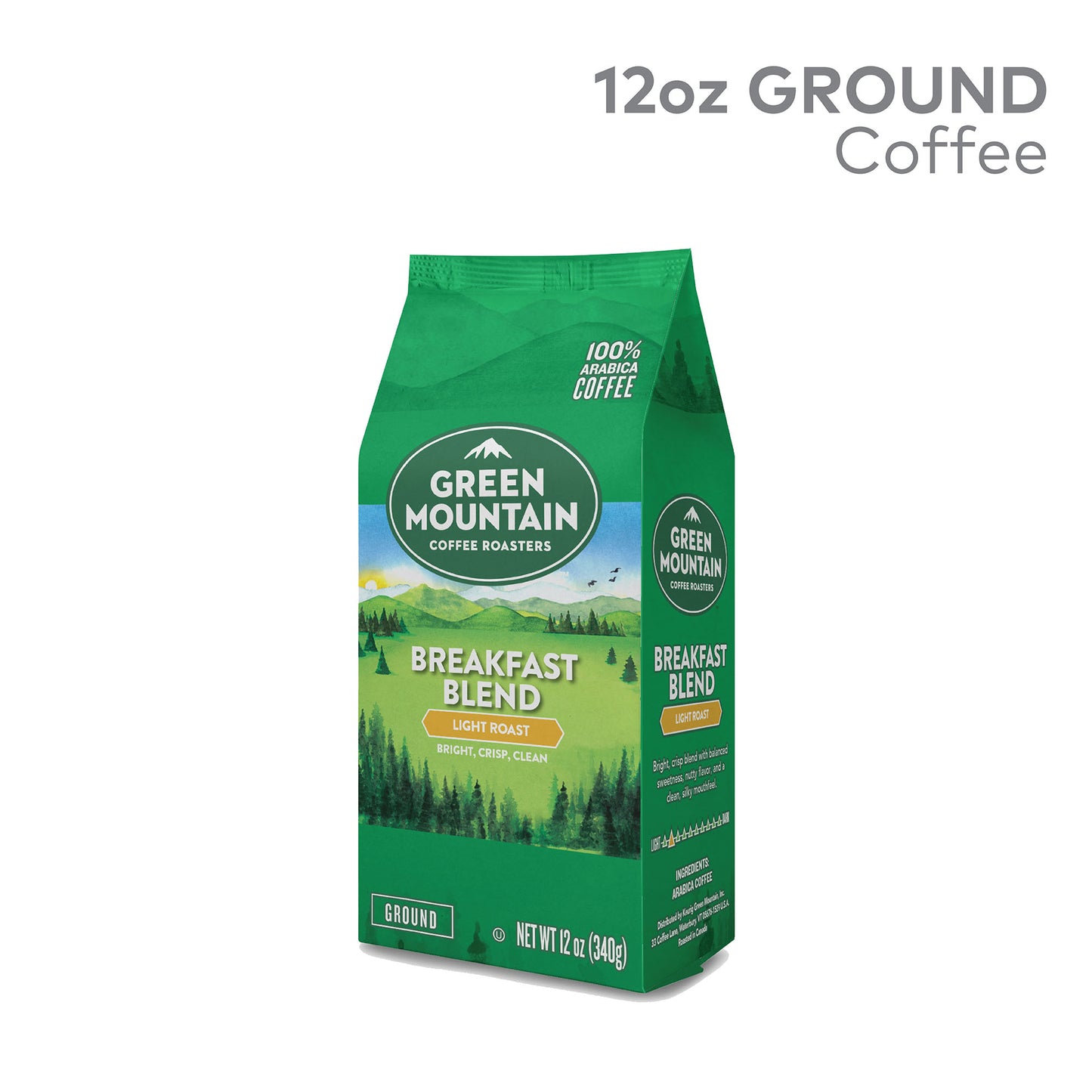 Green Mountain Breakfast Blend Ground Coffee, Light Roast, 12 Oz