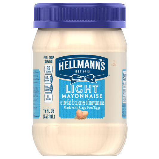 Hellmann S Made with Cage Free Eggs Light Mayonnaise 15 Fl Oz Jar