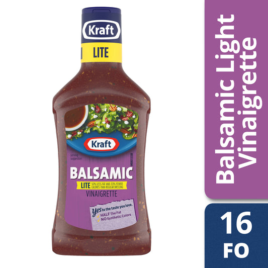 Kraft Balsamic Vinaigrette Lite Salad Dressing 16 Fl Oz Bottle