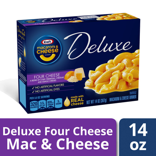 Kraft Deluxe Four Cheese Mac N Cheese Macaroni and Cheese Dinner 14 Oz Box