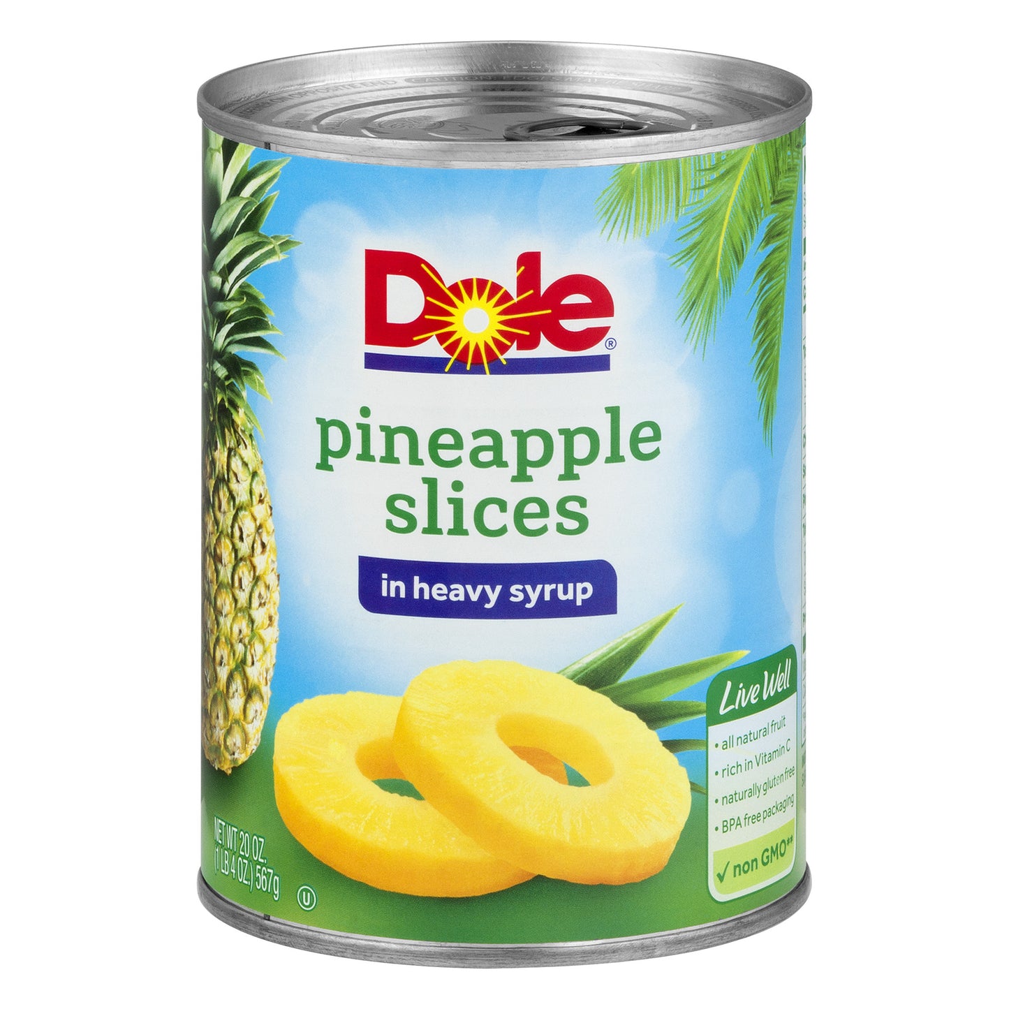 Dole Pineapple Slices in Heavy Syrup 20 Oz Can