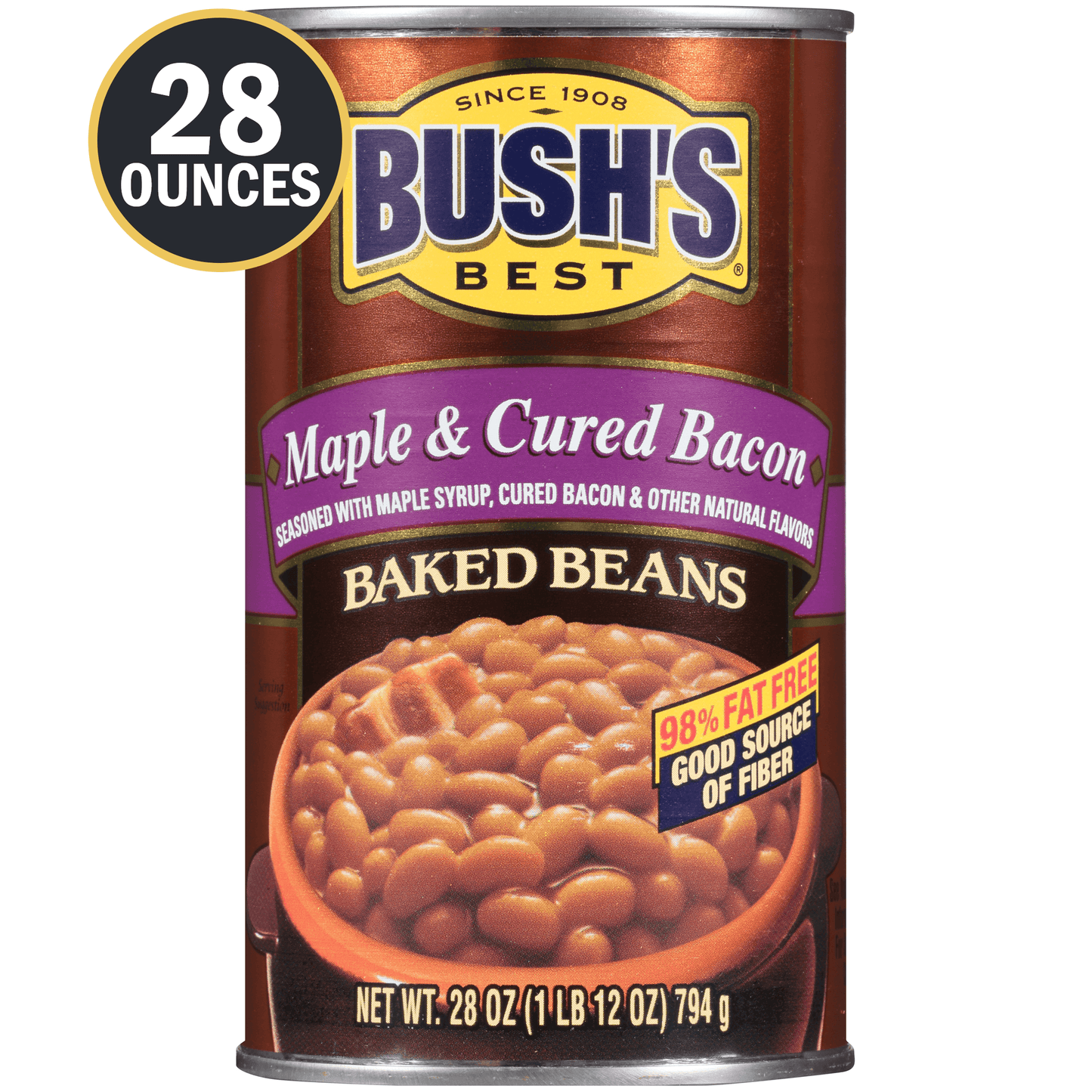 Bush S Maple and Cured Bacon Baked Beans Canned Beans 28 Oz