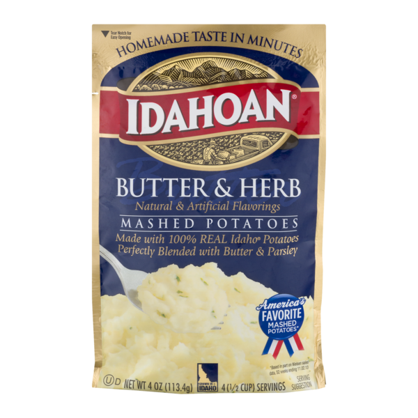 Idahoan Butter & Herb Mashed Potatoes 4 Oz Pouch