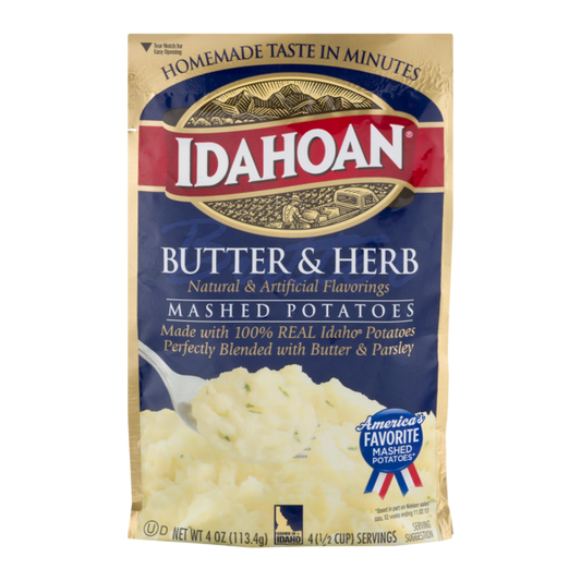 Idahoan Butter & Herb Mashed Potatoes 4 Oz Pouch