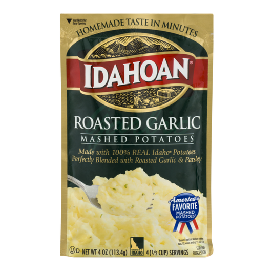 Idahoan Roasted Garlic Mashed Potatoes 4 Oz Pouch