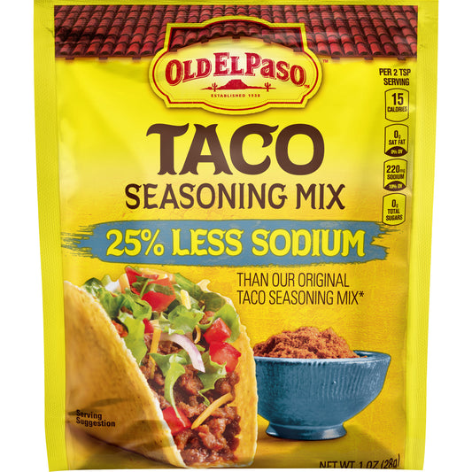 Old El Paso Taco Seasoning 25% Less Sodium 1 Oz.