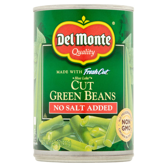 Del Monte Green Beans No Salt Added 14.5 Oz Can