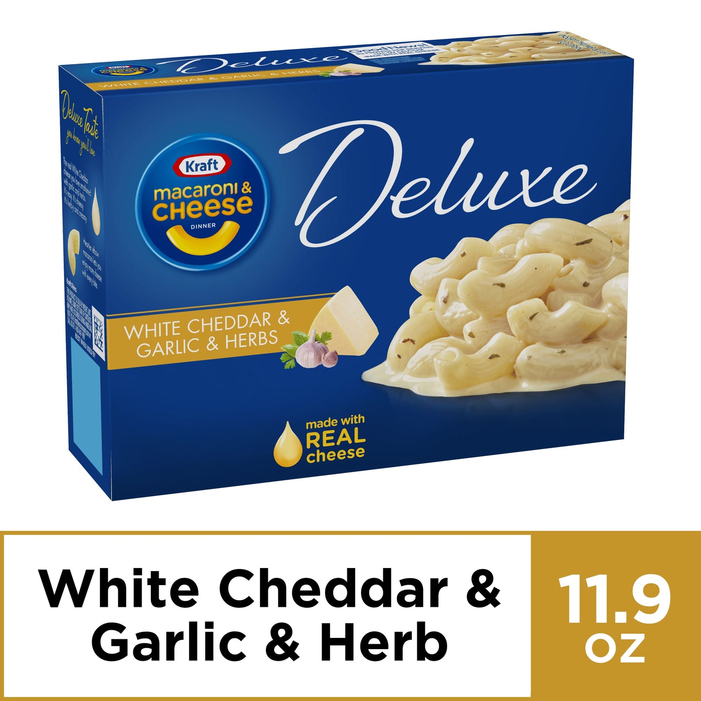 Kraft Deluxe White Cheddar and Garlic & Herbs Mac N Cheese Macaroni and Cheese Dinner 11.9 Oz Box