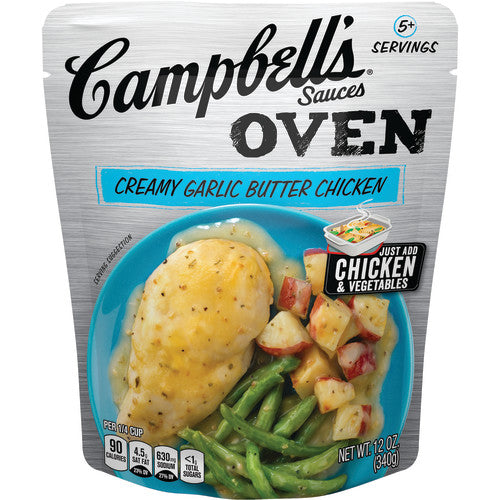 Campbell S Cooking Sauces Creamy Garlic Butter Sauce 12 Oz Pouch