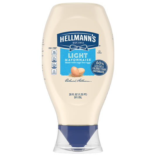 Hellmann S Made with Cage Free Eggs Light Mayonnaise 20 Fl Oz Bottle