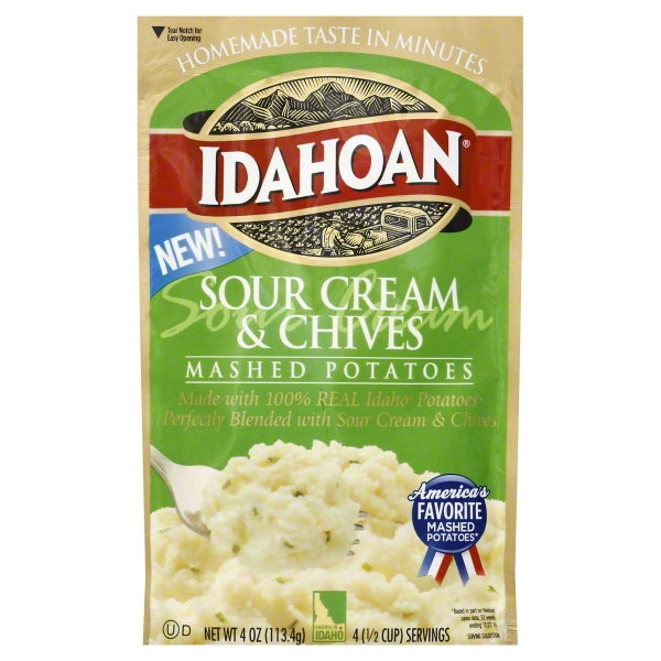 Idahoan Sour Cream & Chives Mashed Potatoes 4 Oz Pouch