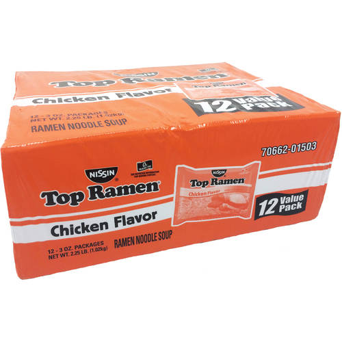 Nissin Top Ramen Chicken Flavor Ramen Noodle Soup 3 Oz 12 Count