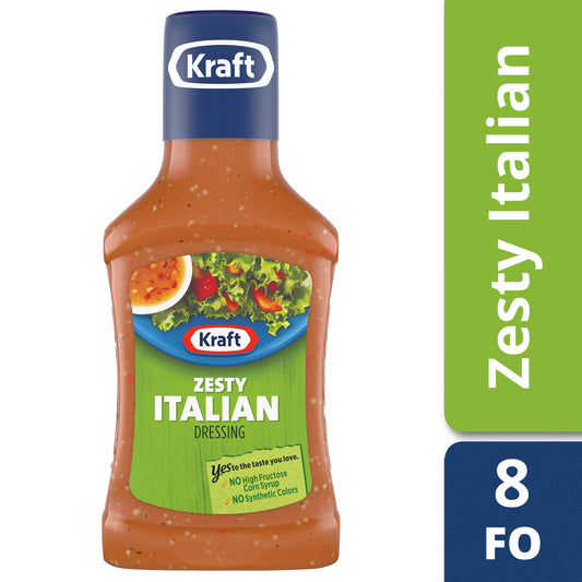 Kraft Zesty Italian Salad Dressing 8 Fl Oz Bottle