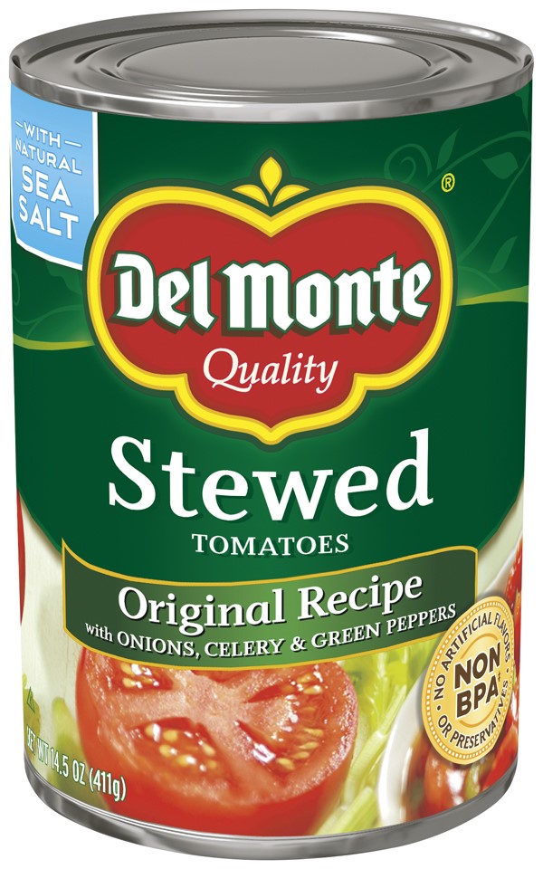 Del Monte Stewed Tomatoes Onions Celery Peppers 14.5 Oz Can