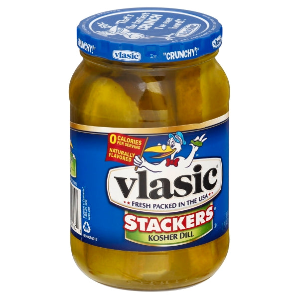 Vlasic Dill Pickle Sandwich Stackers Kosher Dill Pickles 16 Oz Jar