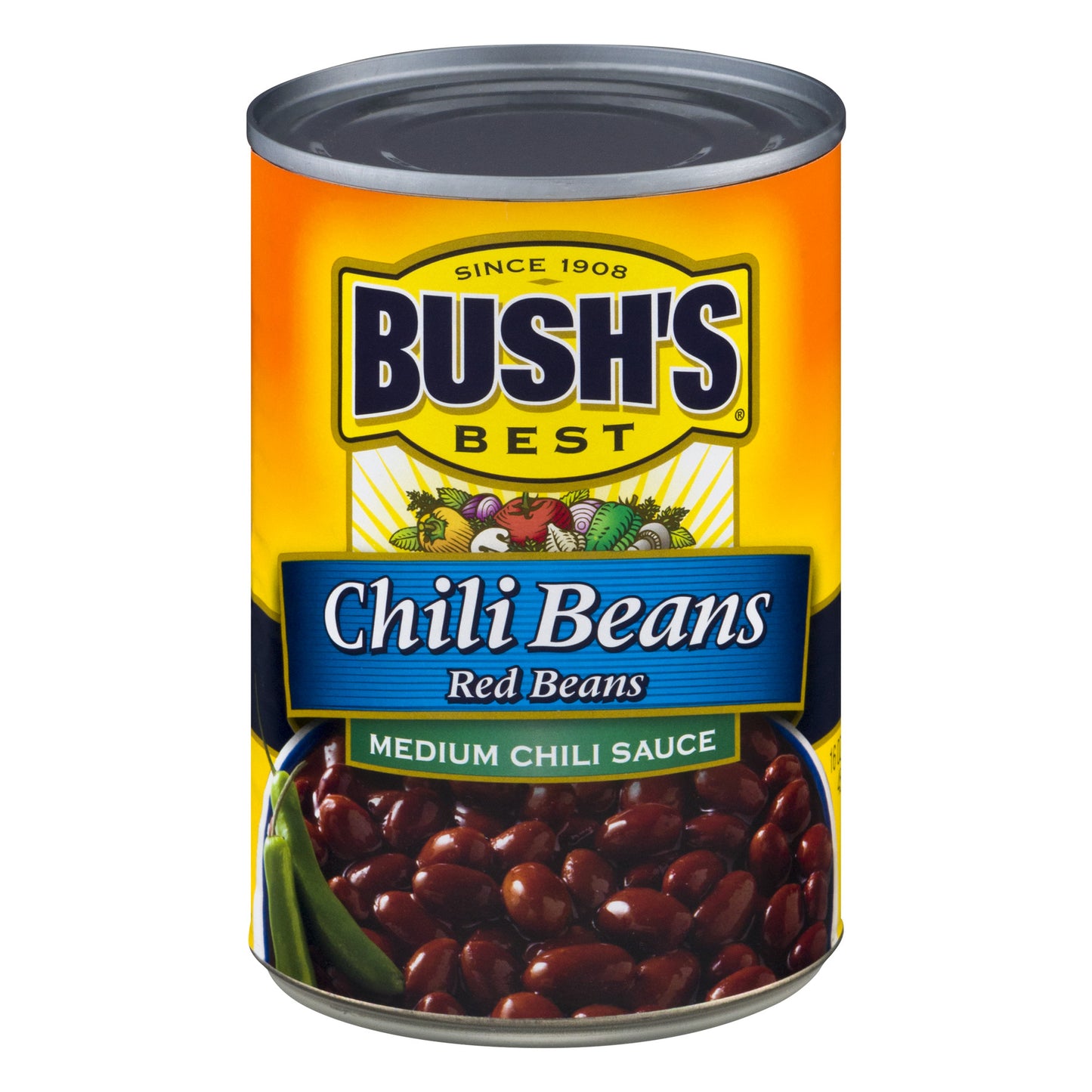 Bush S Chili Beans Canned Red Beans in Medium Chili Sauce 16 Oz Can