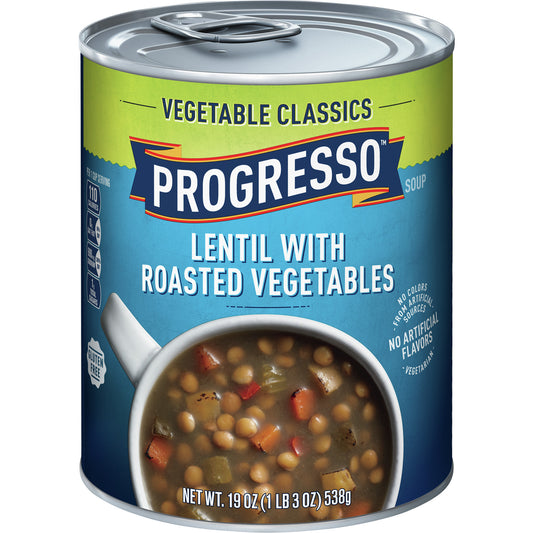 Progresso Vegetable Classics Lentil with Roasted Vegetables Canned Soup Gluten Free 19 Oz.