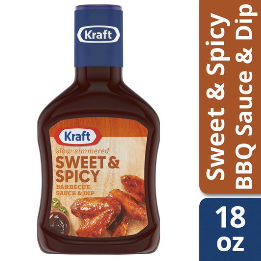 Kraft Sweet & Spicy Slow-Simmered Barbecue BBQ Sauce 18 Oz Bottle