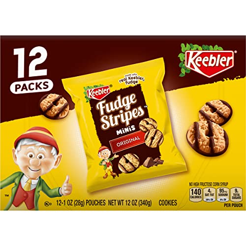 Keebler Mini Fudge Stripe Cookies 12 Count Snack Packs