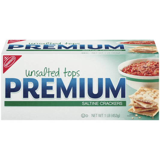 Premium Unsalted Tops Saltine Crackers 16 Oz