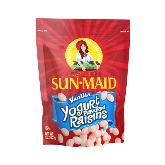 Sun-Maid Vanilla Yogurt Covered Raisins Dried Fruit Snack in Yogurt Coating 8 Oz Bag