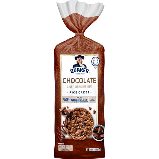 Quaker Rice Cakes Whole Grain Chocolate Gluten Free 7.23 Oz