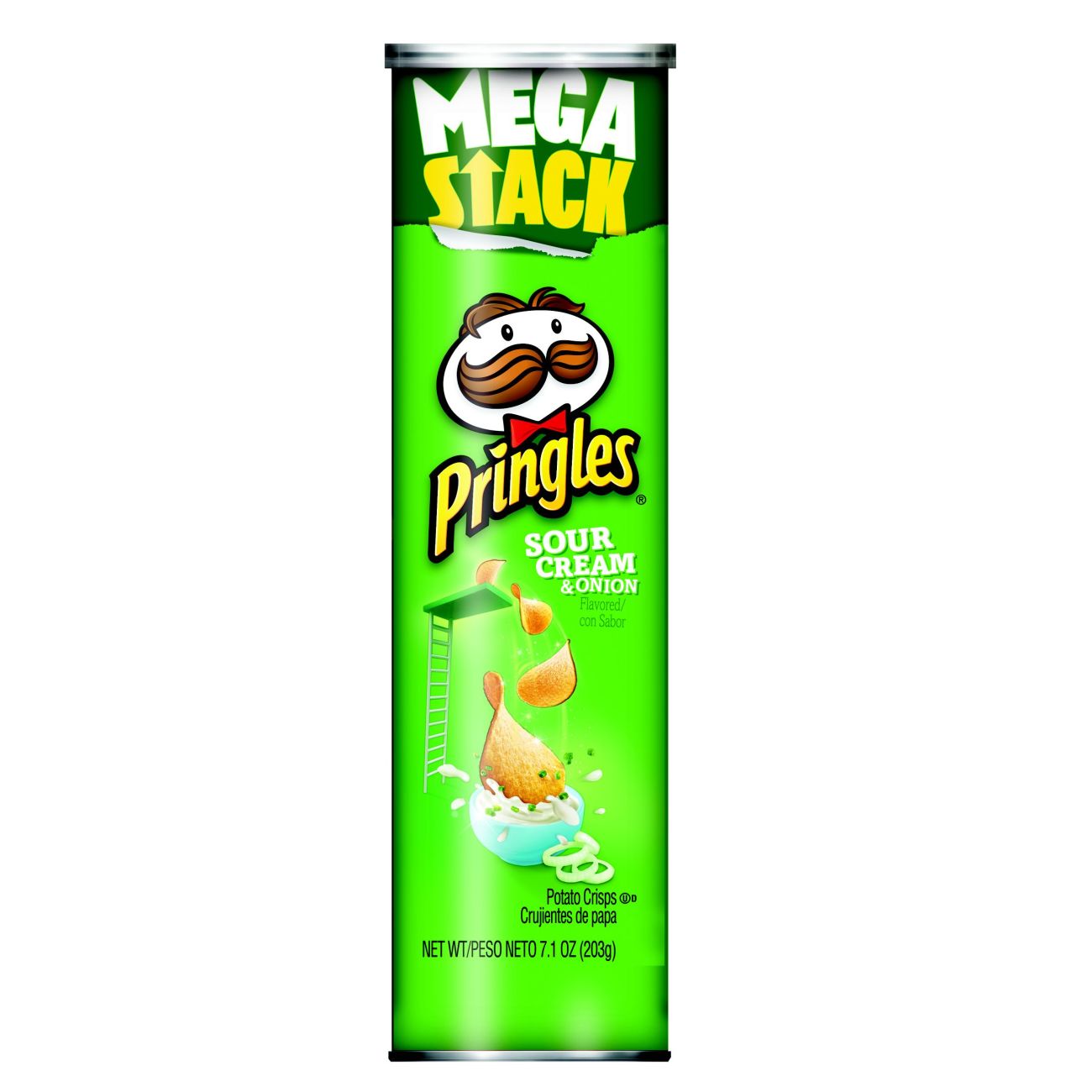 Pringles Potato Crisps Chips, Lunch Snacks, Party Stack - Sour Cream and Onion, 7.1 Oz