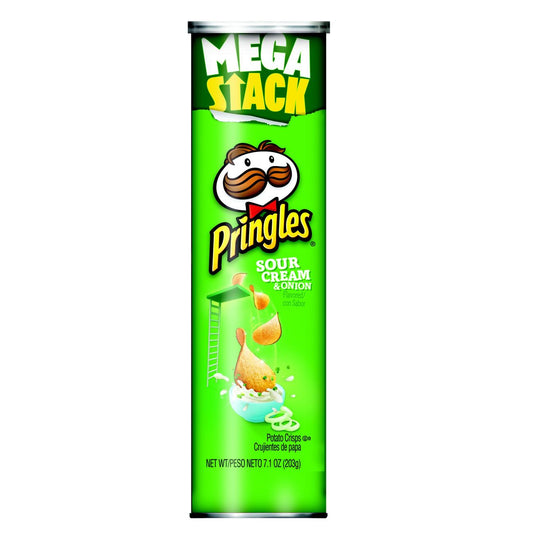 Pringles Potato Crisps Chips, Lunch Snacks, Party Stack - Sour Cream and Onion, 7.1 Oz