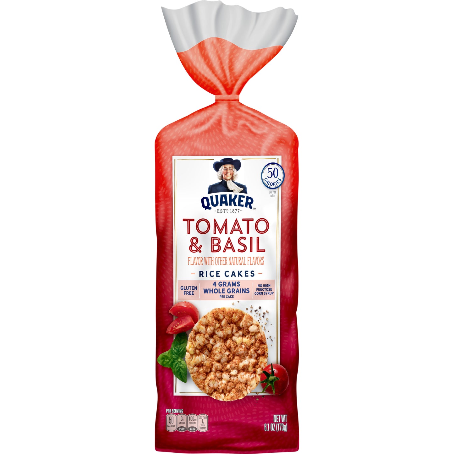 Quaker Rice Cakes Garden Tomato & Basil 6.1 Oz