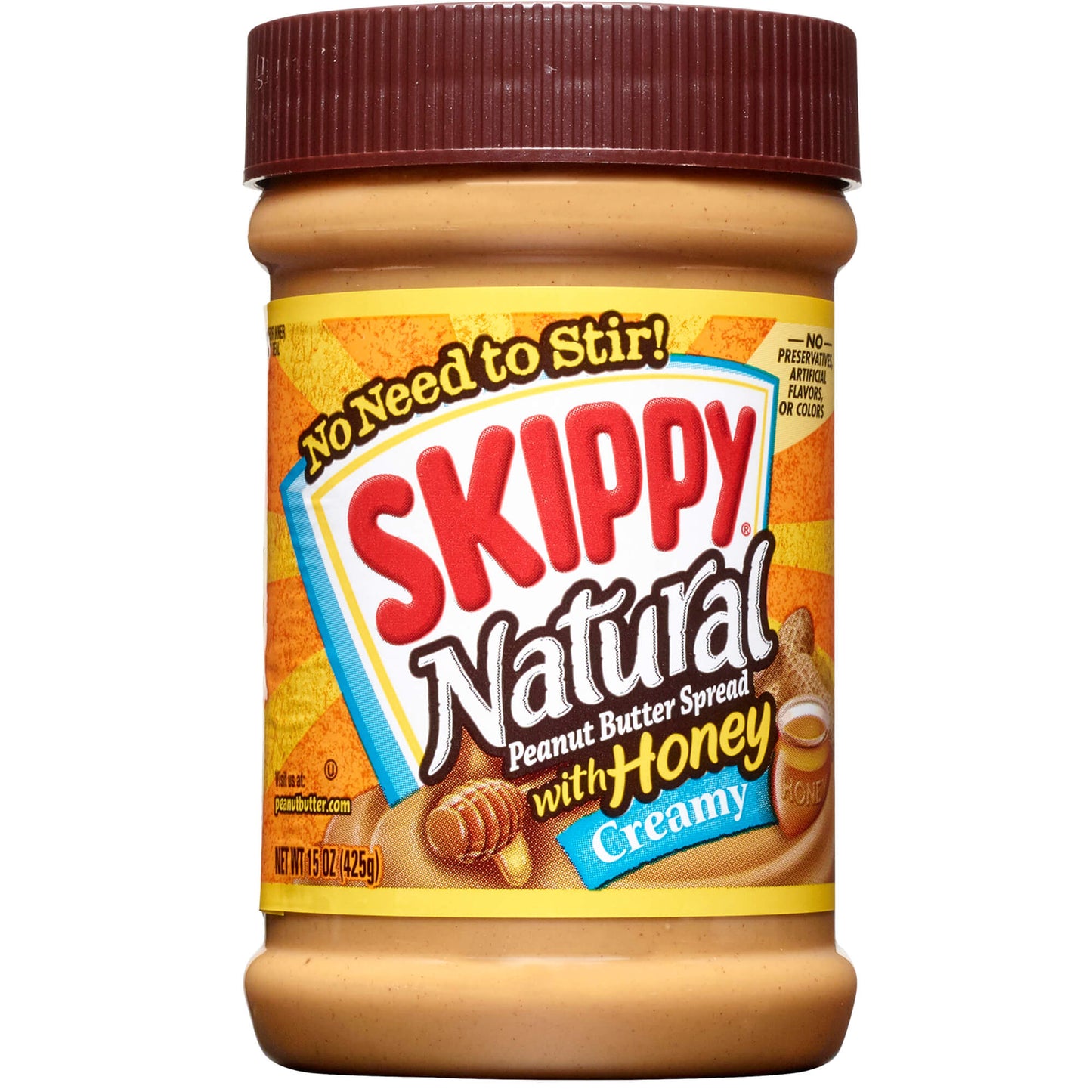 Skippy Natural Creamy Peanut Butter W/ Honey - 15oz