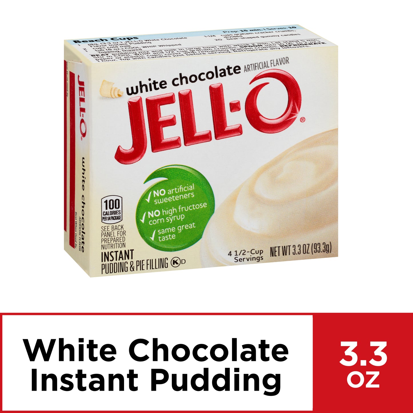 Jell-O White Chocolate Artificially Flavored Instant Pudding & Pie Filling Mix, 3.3 oz Box