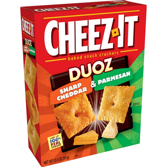 Cheez-It DUOZ Sharp Cheddar and Parmesan Cheese Crackers 12.4 Oz