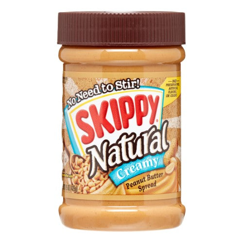 SKIPPY Natural Peanut Butter Spread Creamy 7G Protein per Serving 15 Oz Jar