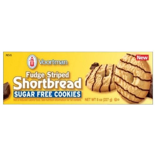 Voortman No Sugar Added Fudge Striped Shortbread Cookies