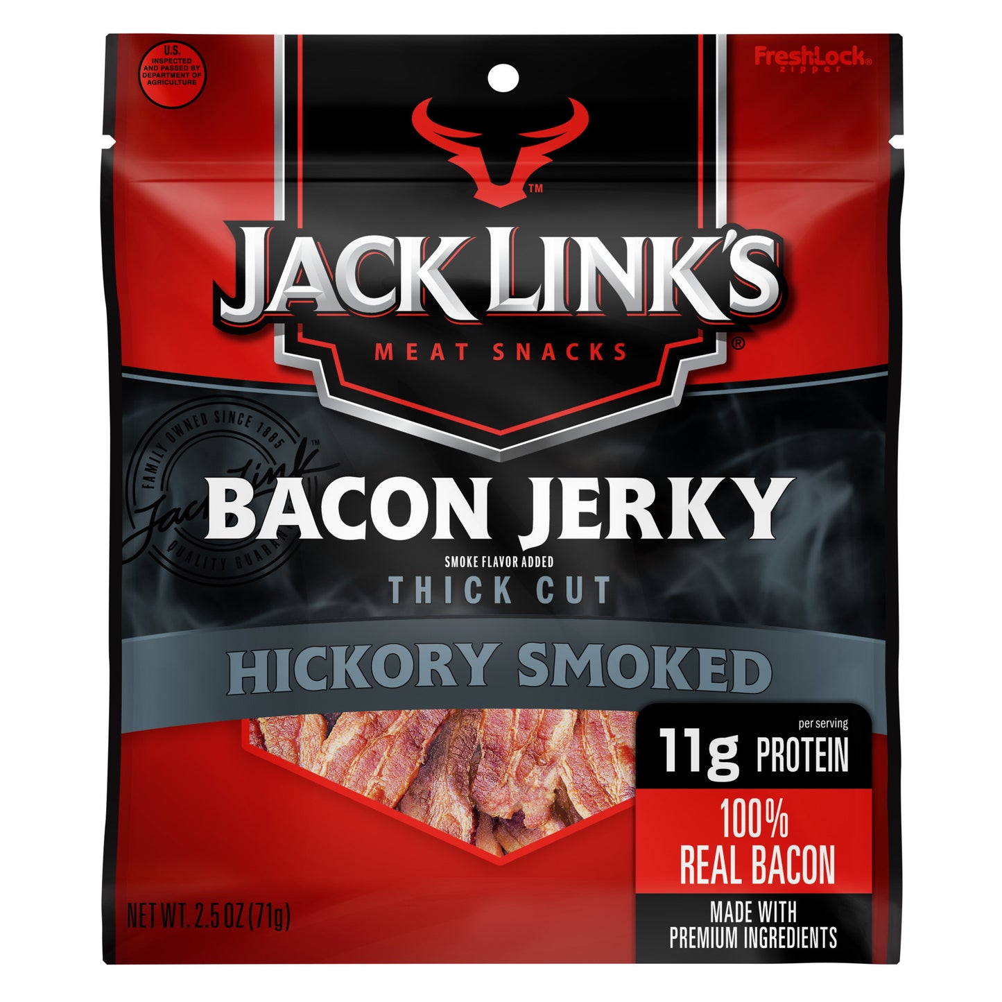 Jack Links Bacon Jerky Hickory Smoked 2.5 Oz