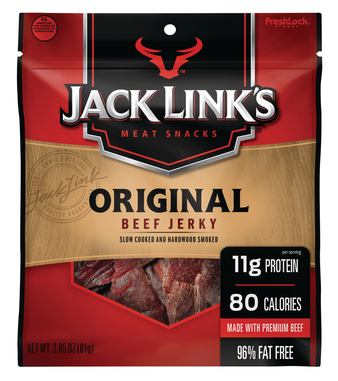 Jack Link’s Beef Jerky 100% Beef Original 2.85 Oz 10g of Protein per Serving