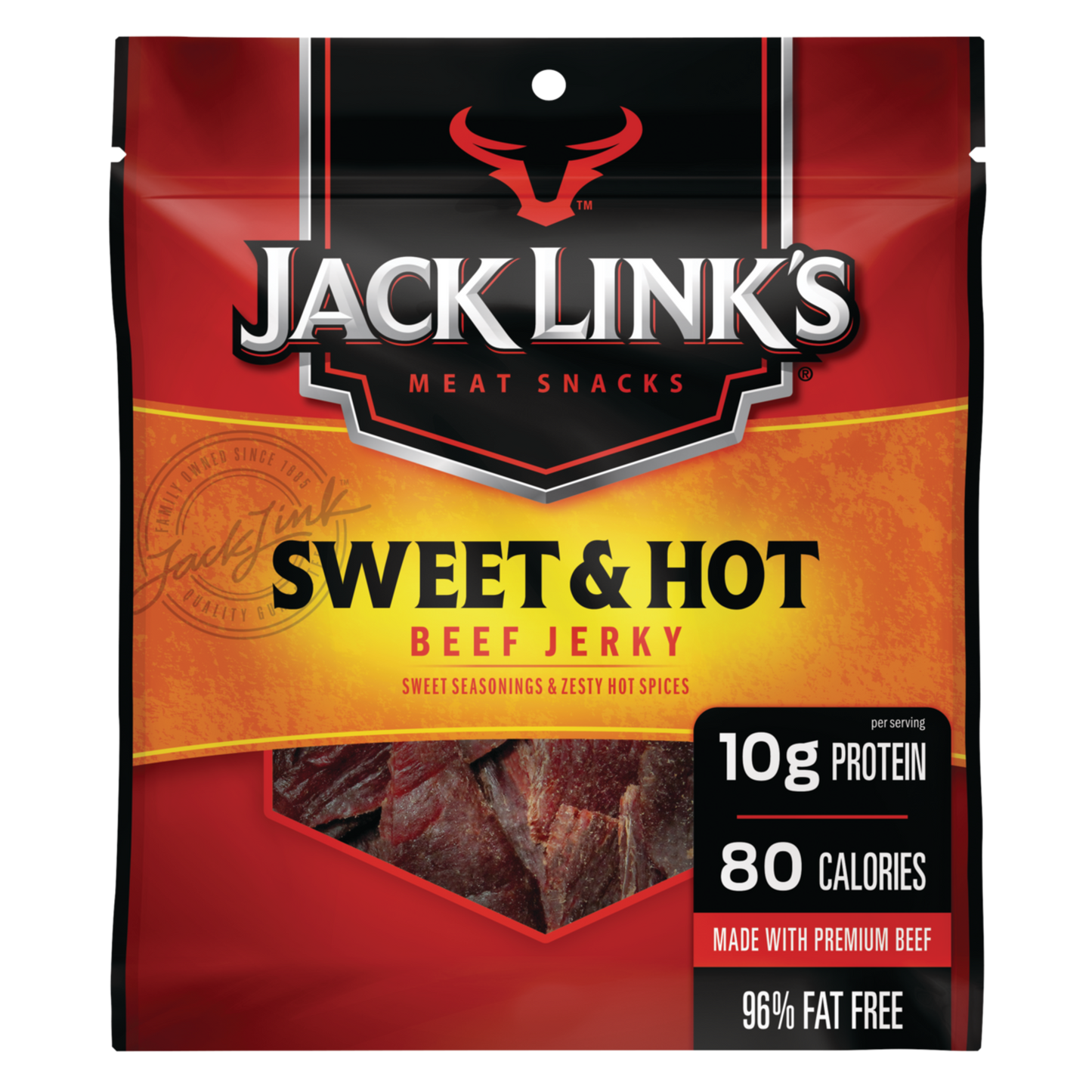 Jack Link’s Beef Jerky Sweet & Hot 100% Beef 9g of Protein per Serving 2.85 Oz Bag