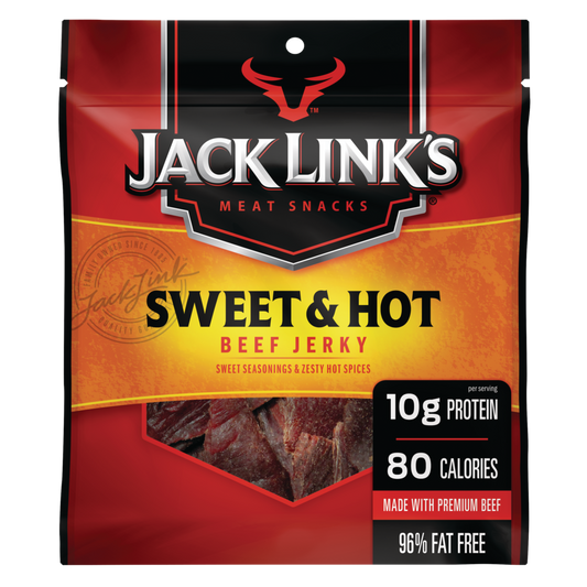 Jack Link’s Beef Jerky Sweet & Hot 100% Beef 9g of Protein per Serving 2.85 Oz Bag