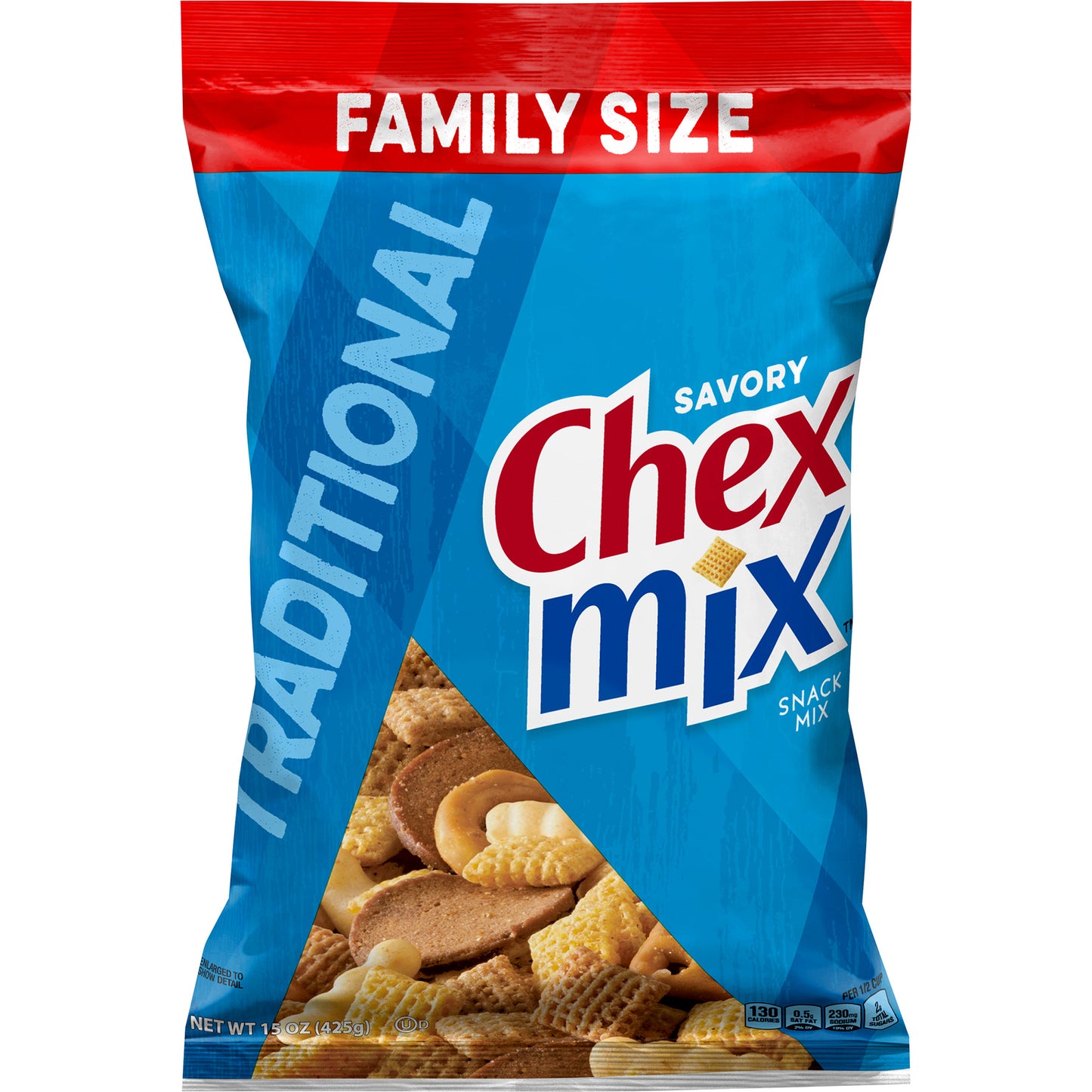 Chex Mix Snack Mix Traditional Savory Snack Bag Family Size 15 Oz