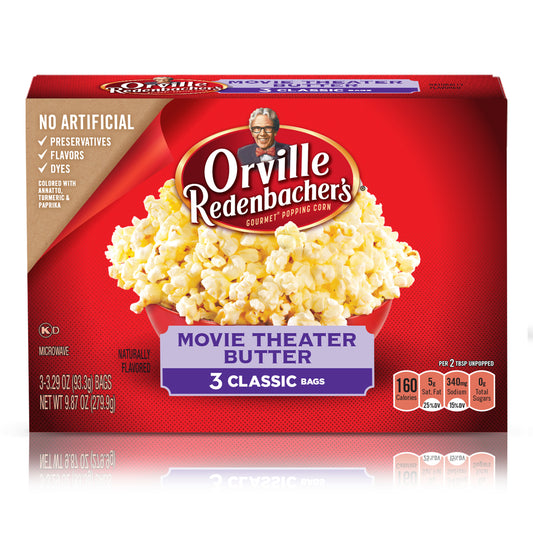 Orville Redenbacher's Movie Theater Butter Microwave Popcorn, 3 Ct, 9.87 Oz - 3.29 Oz