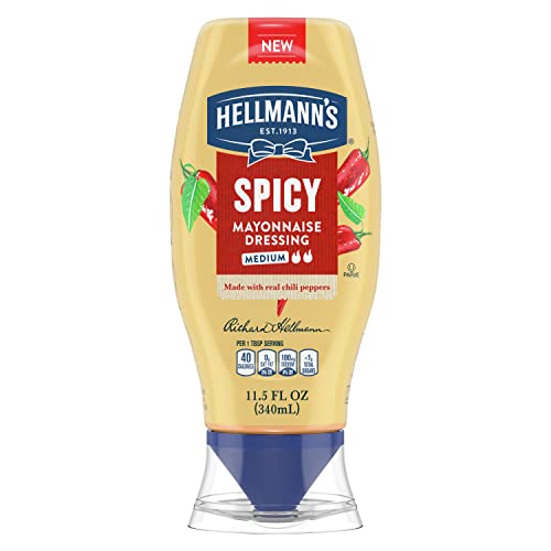 Hellmann S Medium Spicy Mayonnaise 11.5 Fl Oz Bottle