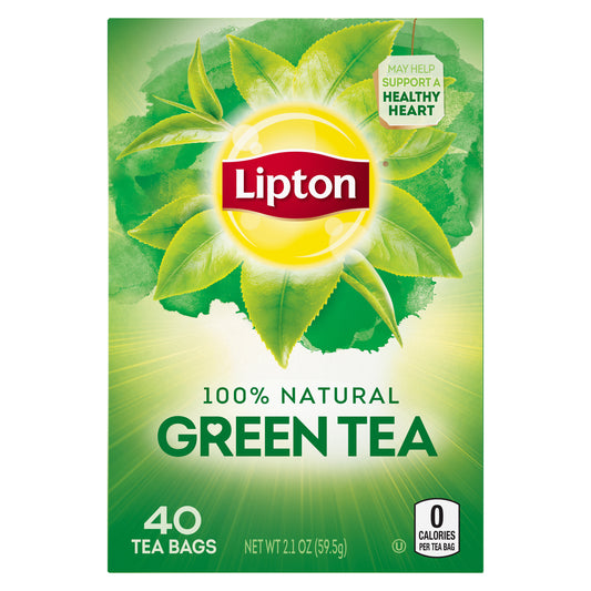 Lipton 100% Natural Green Tea Bags, 40 Ct