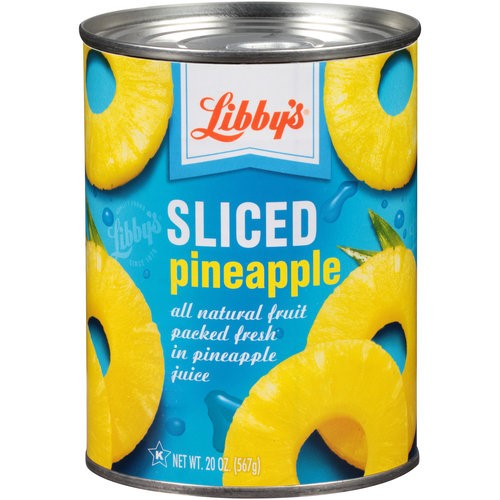 Sliced Pineapple Packed in 100% Pineapple Juice 20 oz