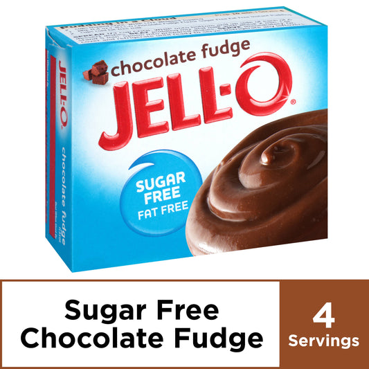 Jell-O Chocolate Fudge Artificially Flavored Zero Sugar Instant Reduced Calorie Pudding & Pie Filling Mix, 1.4 oz Box