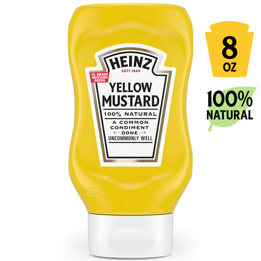 Heinz 100% Natural Yellow Mustard 8 Oz Bottle