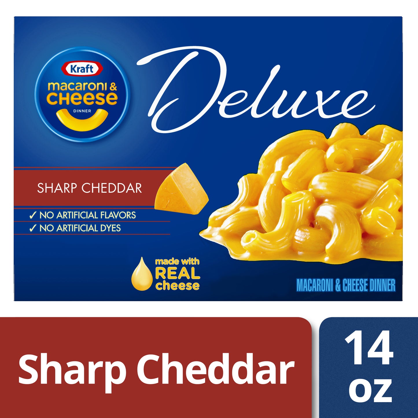 Kraft Deluxe Sharp Cheddar Macaroni & Cheese Dinner 14 Oz Box