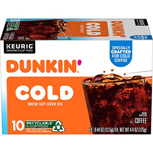 Dunkin Cold Coffee Keurig K-Cup Pods 10 Count Box